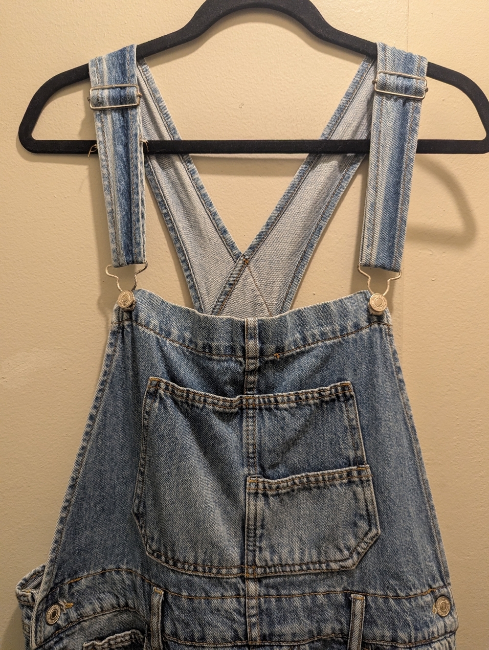 Free People We The Free Ziggy Distressed Ripped Knees Denim Overalls- M - Picture 7 of 16